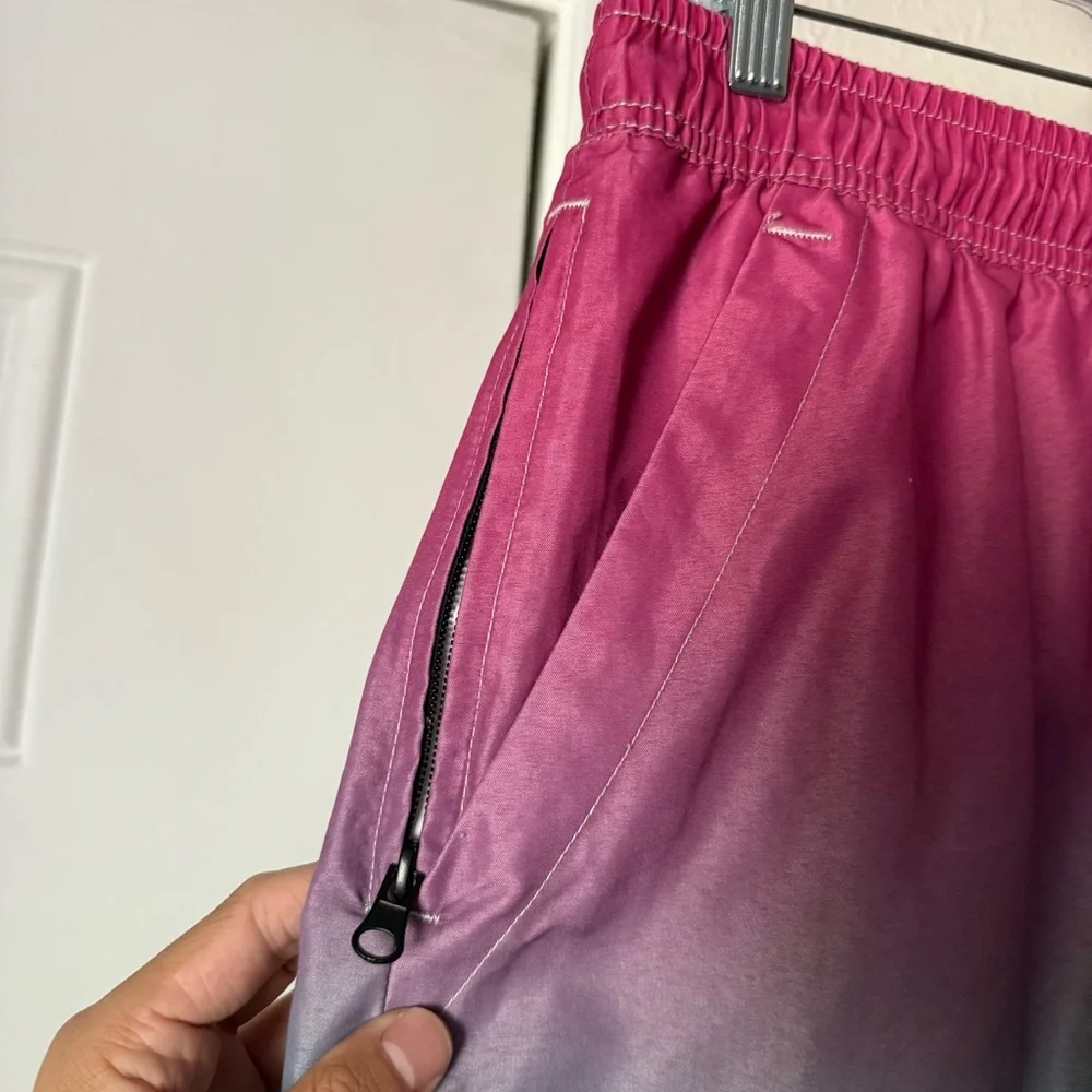 OAS pink green ombre swim beach palm‎ tree trunks